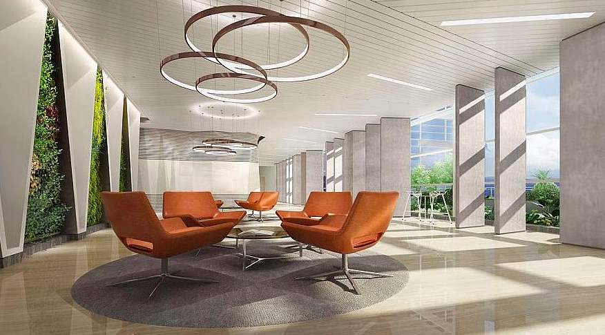 集团公司现代简约风办公室装修效果图 - 上海办公室装修案例 消防设计 装修报建