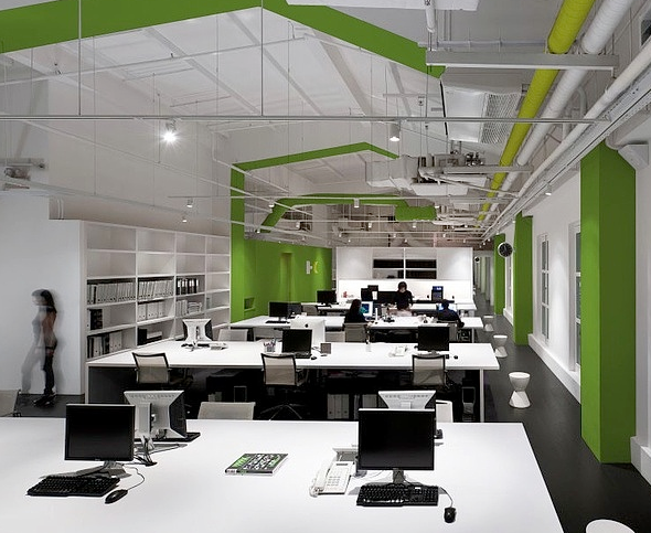 新能源办公室装修效果图 - 上海办公室装修案例 消防设计 装修报建