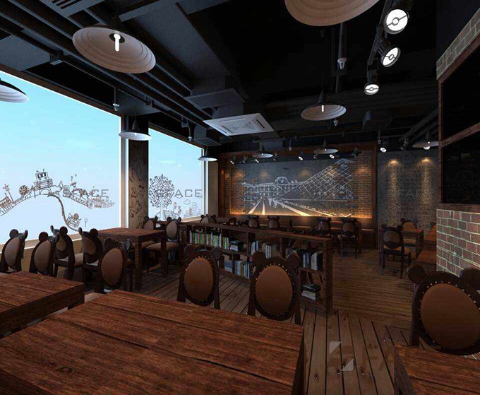 咖啡馆装修效果图 - 上海办公室装修案例