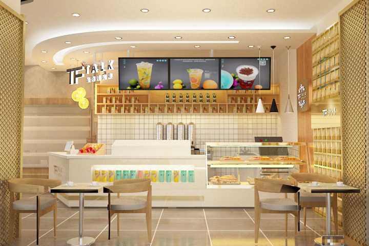 上海虹口茶饮店铺装修设计效果图 - 上海办公室装修案例 消防设计 装修报建