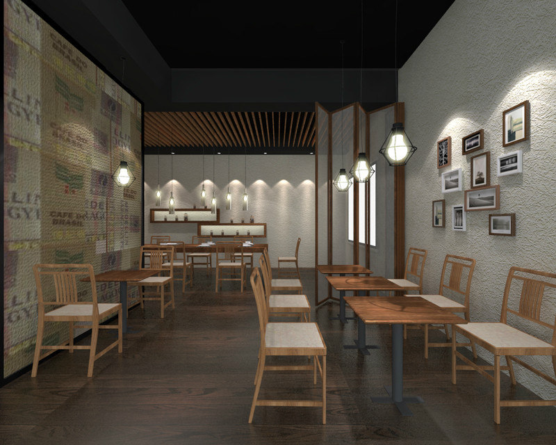 咖啡店装修设计效果图 - 上海办公室装修案例 消防设计 装修报建
