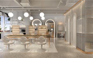 美发店装修效果图 - 上海办公室装修案例 消防设计 装修报建