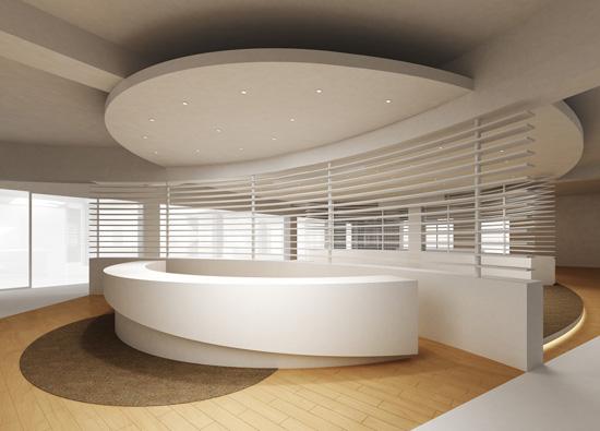 高大上的办公室前台效果图 - 上海办公室装修案例 消防设计 装修报建