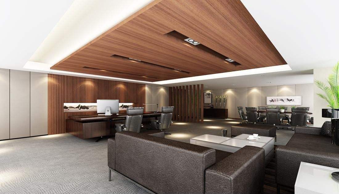 老板办公室装修效果图 - 上海办公室装修案例 消防设计 装修报建