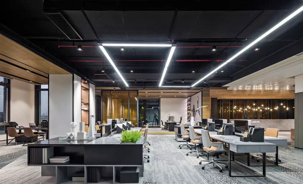 工业风办公室装修效果图 - 上海办公室装修案例 消防设计 装修报建