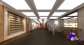 跆拳道馆装修效果图 - 上海办公室装修案例 消防设计 装修报建