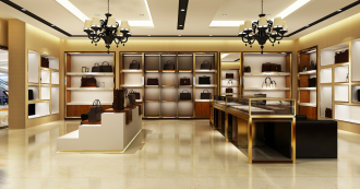 高档箱包店装修效果图 - 上海办公室装修案例 消防设计 装修报建