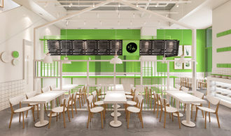 小清新风小吃店装修效果图 - 上海办公室装修案例 消防设计 装修报建