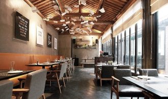 茶餐厅装修效果图 - 上海办公室装修案例 消防设计 装修报建