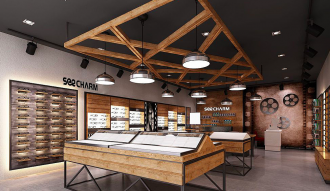 眼镜店装修效果图 - 上海办公室装修案例 消防设计 装修报建