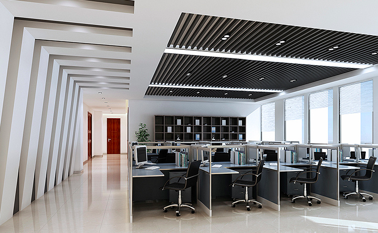 上海徐汇区环贸大厦实业办公室装修效果图 - 上海办公室装修案例 消防设计 装修报建