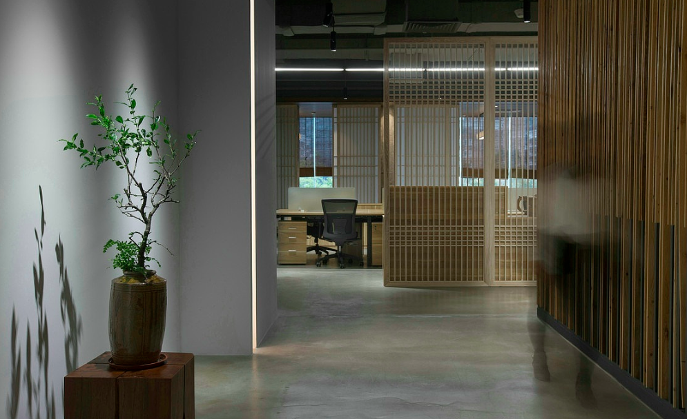 上海长宁区中式风茶艺公司办公室装修效果图 - 上海办公室装修案例 消防设计 装修报建