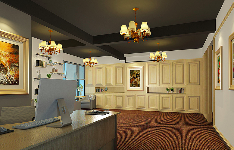 上海市普陀区绿洲中环地产公司办公室装修效果图 - 上海办公室装修案例 消防设计 装修报建