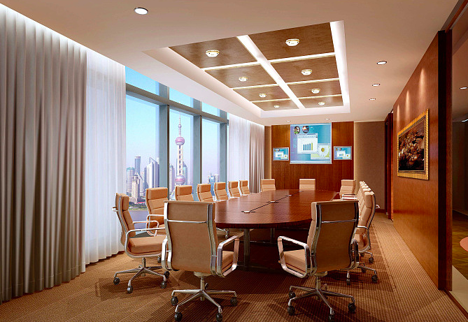 黄浦区实业公司办公室装修效果图 - 上海办公室装修案例 消防设计 装修报建