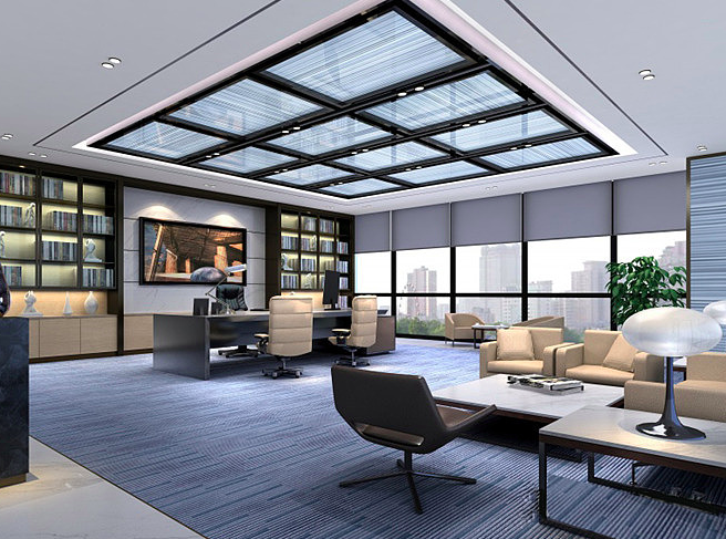 上海青浦区集团公司办公室装修效果图 - 上海办公室装修案例 消防设计 装修报建