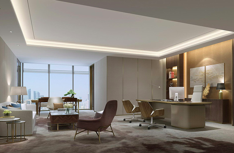 虹口区中信广场集团公司办公室装修效果图 - 上海办公室装修案例 消防设计 装修报建