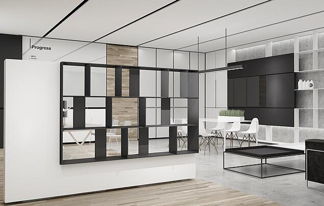 黑白简约风总裁办公室装修效果图 - 上海办公室装修案例 消防设计 装修报建