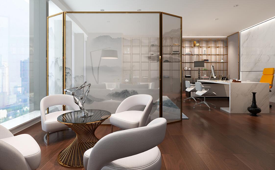 黄浦区白色系质感现代风办公室效果图 - 上海办公室装修案例 消防设计 装修报建