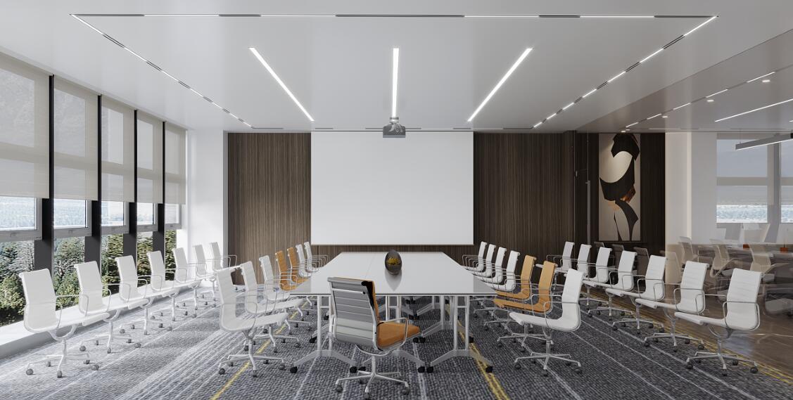 现代简约风未来科技感办公室装修效果图 - 上海办公室装修案例 消防设计 装修报建