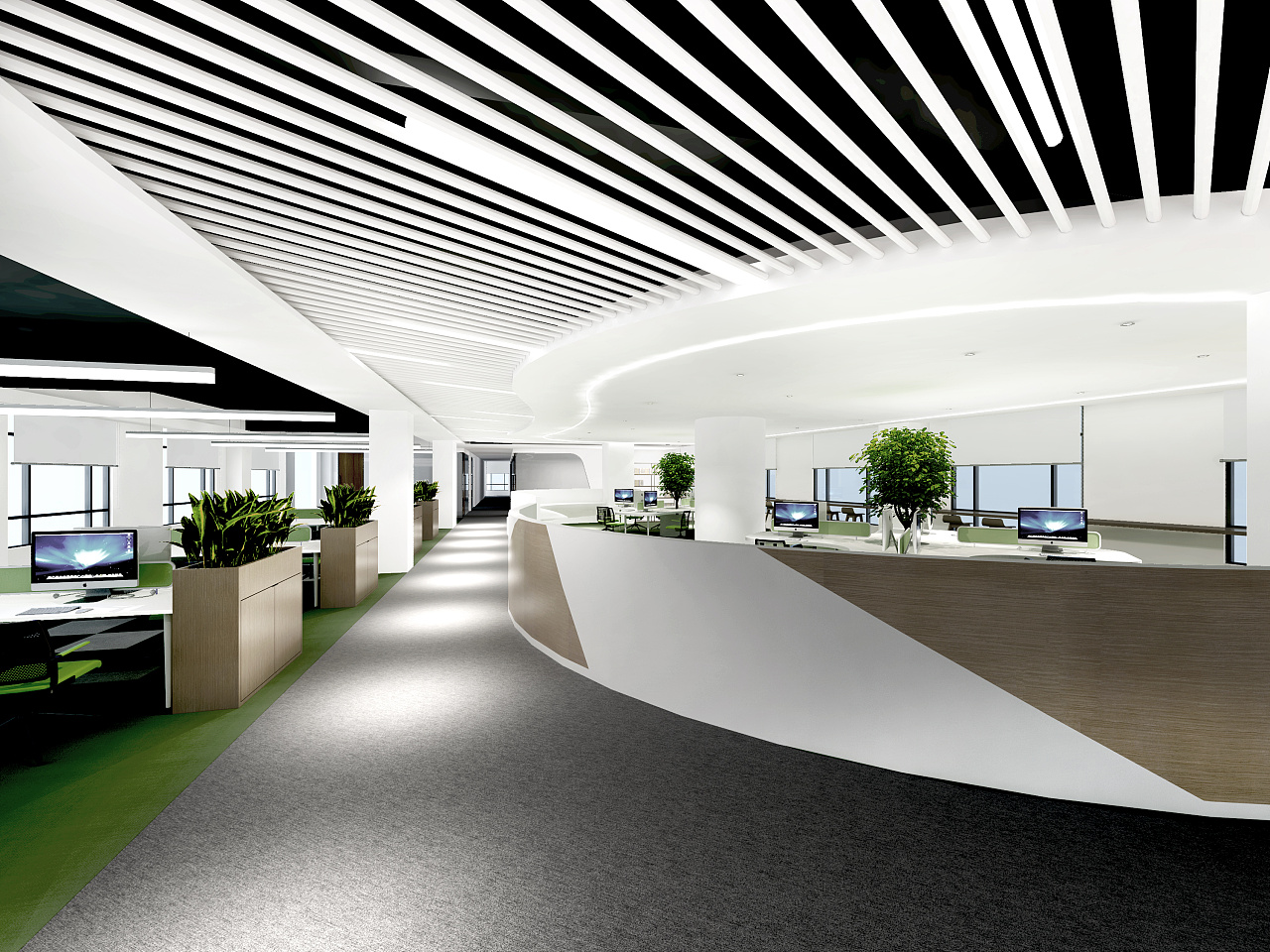 闵行区浦江科技园集团公司总部办公室装修效果图 - 上海办公室装修案例 消防设计 装修报建