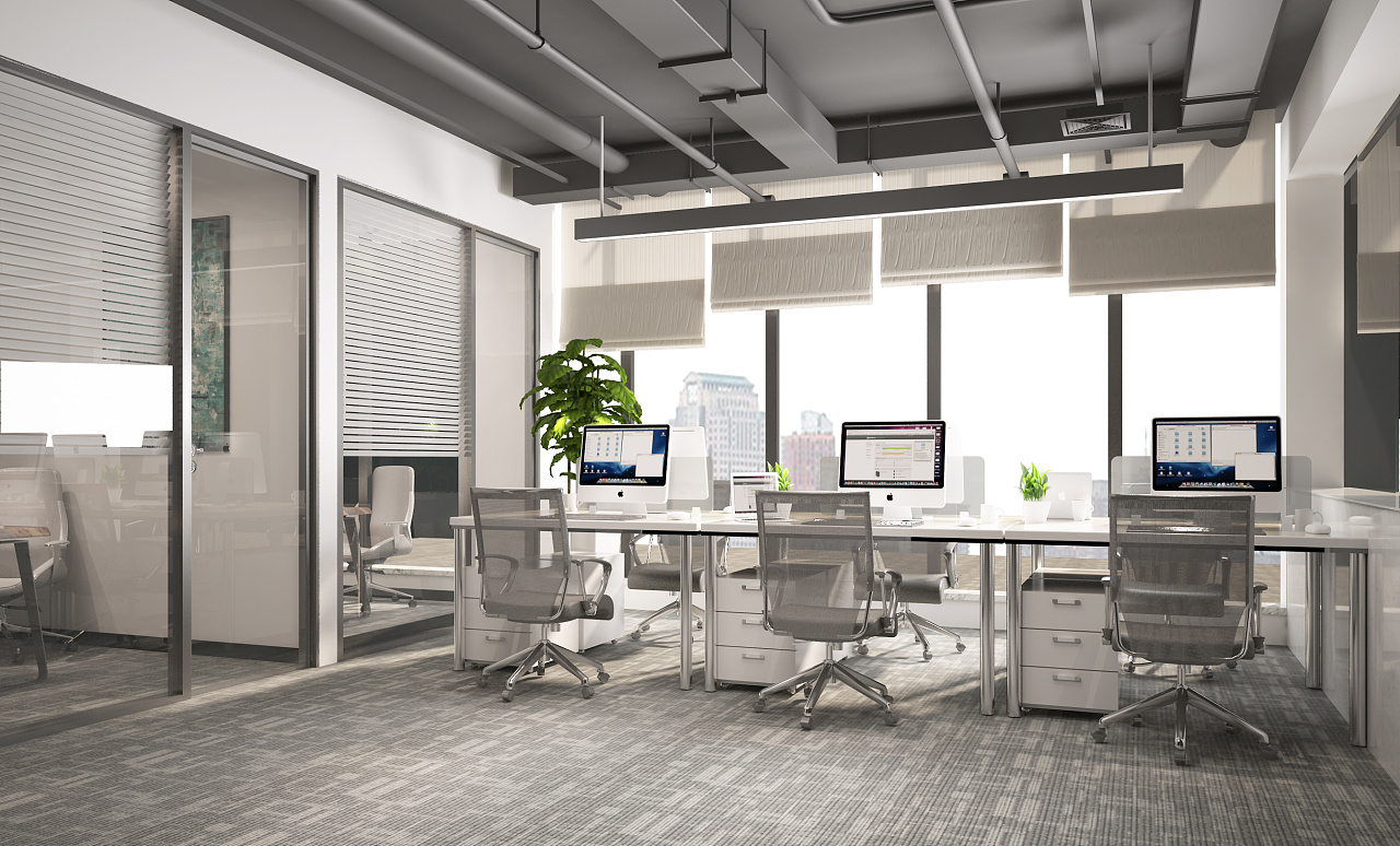 虹口区来福士财务公司办公室装修效果图 - 上海办公室装修案例 消防设计 装修报建