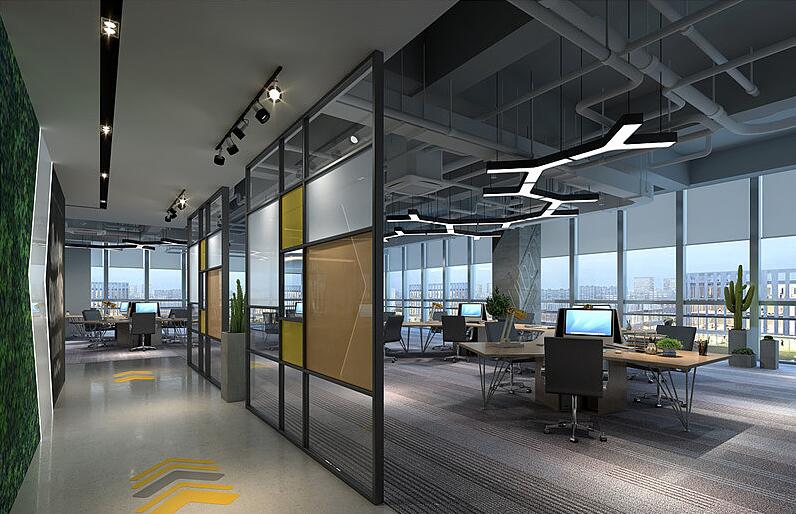 浦东张江互联网科技公司办公室装修效果图 - 上海办公室装修案例 消防设计 装修报建