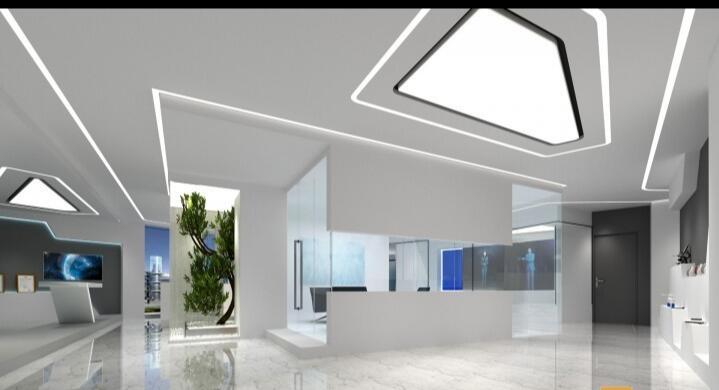 医药公司现代科技感办公室装修效果图 - 上海办公室装修案例 消防设计 装修报建