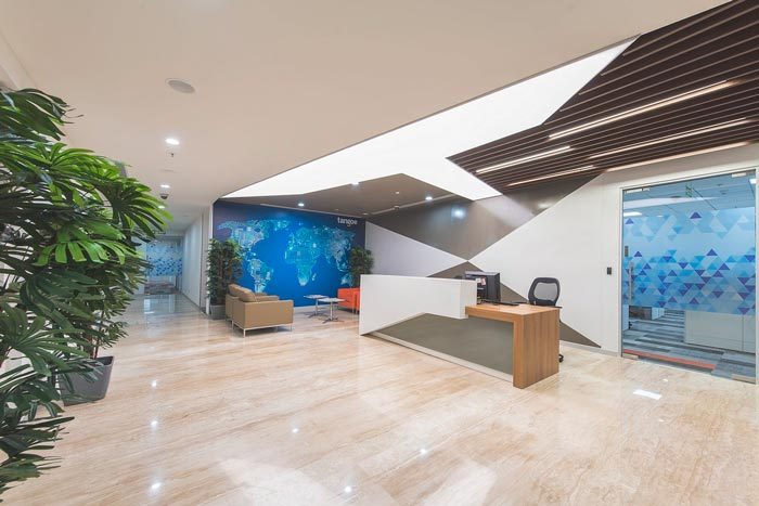 现代科技软件公司办公室装修效果图 - 上海办公室装修案例 消防设计 装修报建