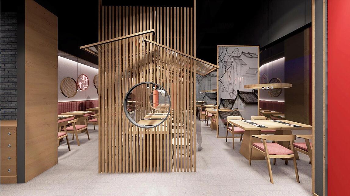 苏式餐饮店装效果图 - 上海办公室装修案例 消防设计 装修报建